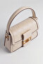 Logo Detailed Printed Women's Small Size Hand and Shoulder Bag Cream - 5
