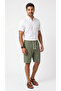 Men's Khaki Linen Muslin Shorts Lightweight Casual Thin Fabric with Back Pockets