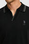 Men's Slim Fit Polo Collar Black T-Shirt 50323894-Vr046 - 6