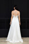 Satin Backless Long Evening Dress with Drawstring - White - 7