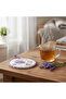 Lavender Round Ceramic Coaster | 20 cm Scalloped Decorative Design - 3
