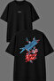 Karga Tasarım Front and Back Printed Black Oversize T-Shirt