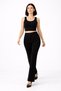 Women's High Waist Lycra Palazzo Pants Black Two-Piece Set - 5