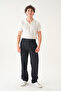 Elastic Waist Self-Patterned Fabric |   Baggy Men's Trousers