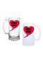 Father's Costume-Styled Beer Glass with Handle, Available in Frosted or Transparent Options 020
