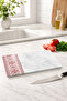 Glass Cutting Board - Glass Cutting Table |   Anatolian Embroidery - Red |   20cm X 30cm - 3