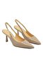 Genuine Shiny Leather Slingback Heeled Shoes Z643 Verlux Sabbia (Kum) - 2