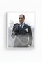 White Wooden Framed Mustafa Kemal Atatürk Printed Painting Huhu500 - Single Painting White Frame