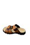 Men's Flat Sole Orthopedic Massage Double Strap Genuine Leather Slippers - 4