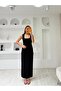 Textured Modal Dress with Gathered Waist and Zero Sleeves - 3
