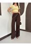 Linen Palazzo Trousers with Shawl and Stone Accessories