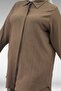 47073 Plus Size Wrinkled Trousers Suit - Brown - 2