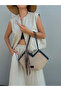 Women's Black Straw Scarf Detailed Shoulder Bag - 3