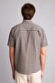 Regular Fit Polo Collar Checkered Crinkle Fabric Short Sleeve Shirt H5767Ax26Sm - 5