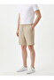 Men's Beige Parachute Fabric Lycra Comfortable Fit Bermuda Shorts with Pockets - 2