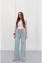 Trendy Special Design Loose Fit Laser Detail Baggy Denim Jean Pants-Trendy Special Design Tassel Detail Loose Fit Baggy Denim Jeans - 2