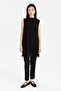 Chiffon Front Sleeveless Combed Cotton Undergarment - Black - 2