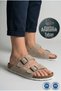 Unisex Women's and Men's Full Anatomical Comfort Sole Model Arizona Double-Strapped Buckle Comfortable Daily Slippers