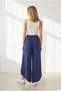 Women's Indigo Waist Thick Band Draped Skirt Trousers Pnt-19000330 - 4