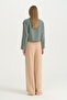 Pocket Detailed Lyocell Crop Shirt - Mold Green - 4