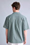 100% Cotton Regular Fit Apaş Collar Striped Short Sleeve Shirt H2592Ax26Sm - 5