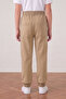 Unisex Children's 2-Thread Seasonal Ribbed Waist Elasticated Cuffed Compact Beige Sweatpants Combed Cotton Trousers School and Daily Use - 2