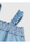 Baby Girl Strappy Ruffle Denim Dress 1-5 Years Blue - 3