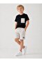 Boy's Pocket Shorts Set Black Beige Summer 2-Piece Set - 3