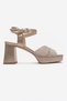 Bavena Gold Glitter Women's Platform Heeled Evening Dress Shoes - 4