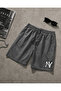 Ny New York Printed 4-Pack Black+Grey+Navy+Smoked Casual Relaxed Black Men'S&Women's Shorts - 5