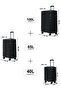 PP 3-piece luggage set High-quality Travel bag (S,M,L) spinner wheels (Black) - 7