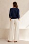 Navy Blue V-Neck 100% Organic Cotton Women's Knitwear Cardigan - 6