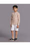 Boys Beige Mandarin Collar Shirt - 2