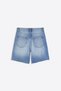Distressed denim bermuda şort - 6