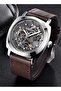 Watch Men Automatic Mechanical Men's Watches Golden Movement 45 mm Skeleton Dial Water and Scratch Resistant Leather Strap Elegant Gift for Men - 5