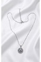 Steel Color Stone Sun Design Locket Necklace - Stainless Tarnish Resistant Steel - 3