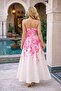 Summer Floral Patterned Linen Dress with Straps - 2