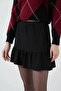 Women's Round Neck Diamond Patterned Black Skirt - 5
