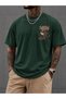 Men's Oversize Classic Hot Rod Car Printed T-Shirt 100% Cotton Streetwear - 2