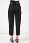 Women's High Waist Belted Black Trousers - 2