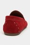 Jery Red Genuine Suede Leather Round Toe Flat Sole Women's Penny Loafer Shoes - 8