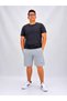 Large Size Elastic Waist Lace-Up Cotton Men's Shorts with Zipper Pocket Detail