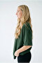 Women's Khaki Oversize Comfortable Fit Combed Cotton Crew Neck T-Shirt - 2