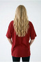 Women's Red Oversize Comfortable Fit Combed Cotton Crew Neck T-Shirt - 3
