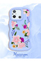 Poco C55 Compatible Case Camera Protector Blue Silicone Couple Phone Case Floral Pattern - 2