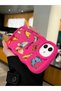 iPhone 16 Plus Compatible Case with Camera Protector Red Silicone Couple Phone Case Butterfly Pattern - 5