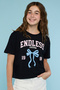 Typography Print T-Shirt with Crew Neck and Short Sleeves