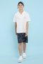 Embroidery Detail Shirt with Revere Collar and Short Sleeves - 2