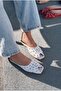Mystera White Matte Leather Women's Slippers - 4