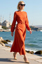 Women's Maxi Length Belted Crew Neck Spanish Sleeve Unlined Linen Woven Dress Casual Daily Modern - 2